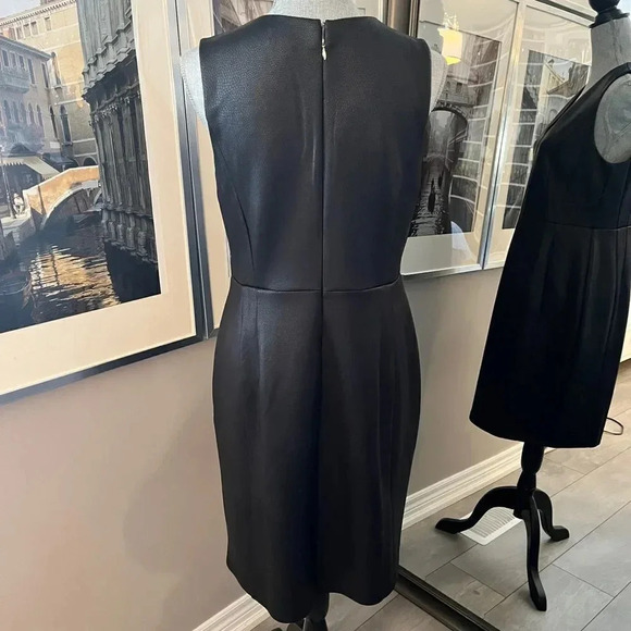 THALIA SODI Faux Leather Sleeveless Lined Dress Pockets, Size M - Picture 11 of 13